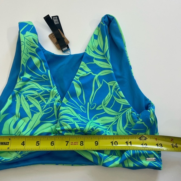 Pink Active Bathing Suit Top New with Tags Size Medium Blue Green - Picture 6 of 6